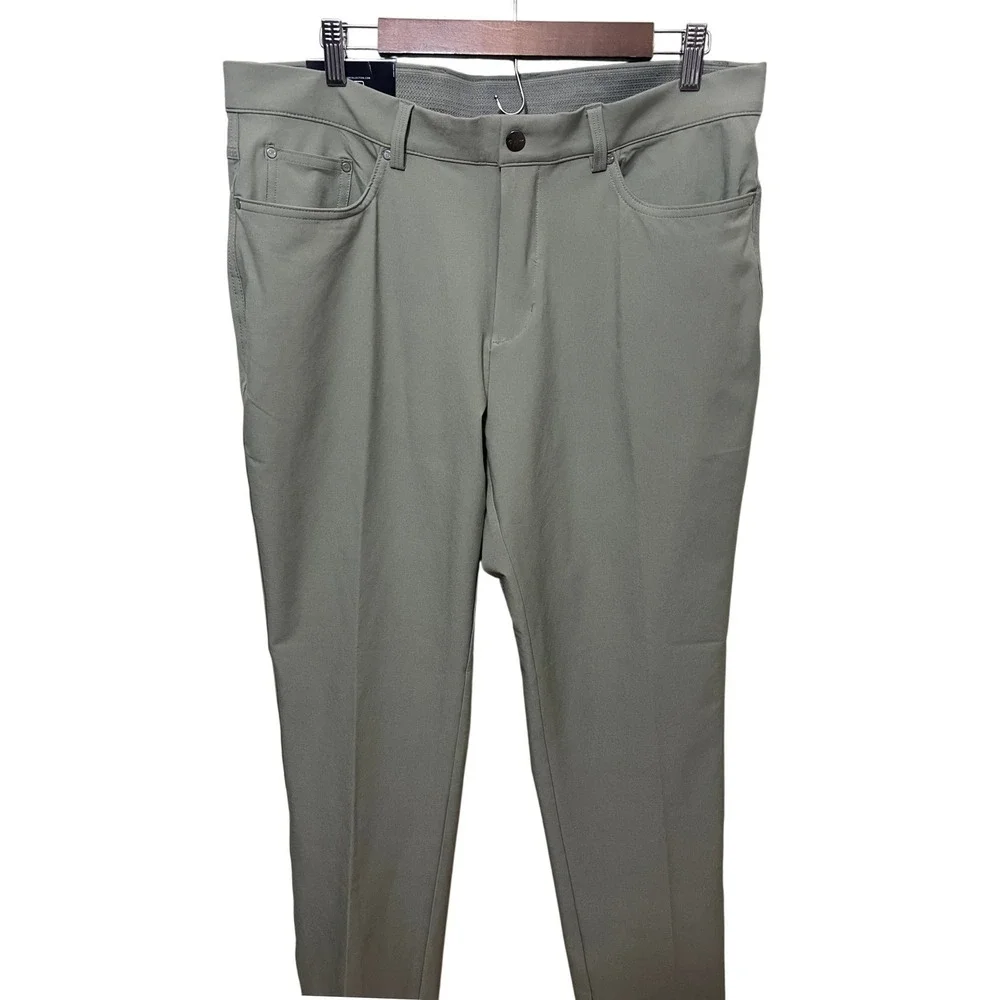 Greg Norman Mens Performance Stretch Golf Pants Sage Green 36x32 G7S25XMP737 NWT